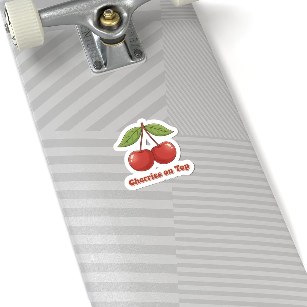Cherry Pair Sticker | Vintage Kawaii fruit motif, retro cherry design