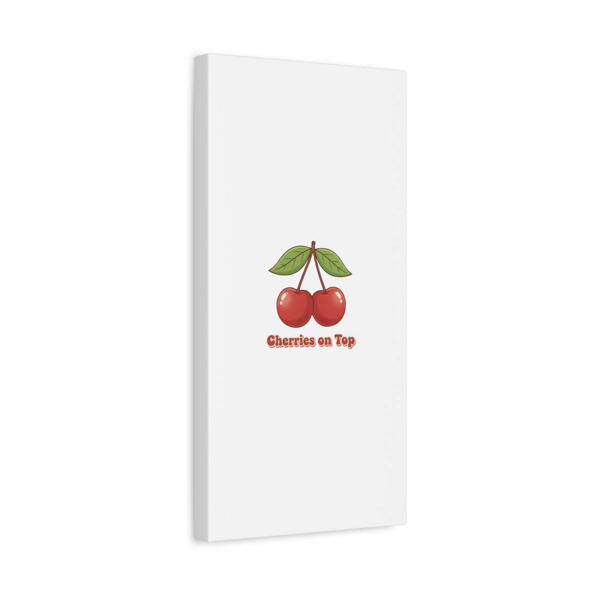 Cherry Illustration Canvas, vintage cherry fruit motif | kawaii retro wall art