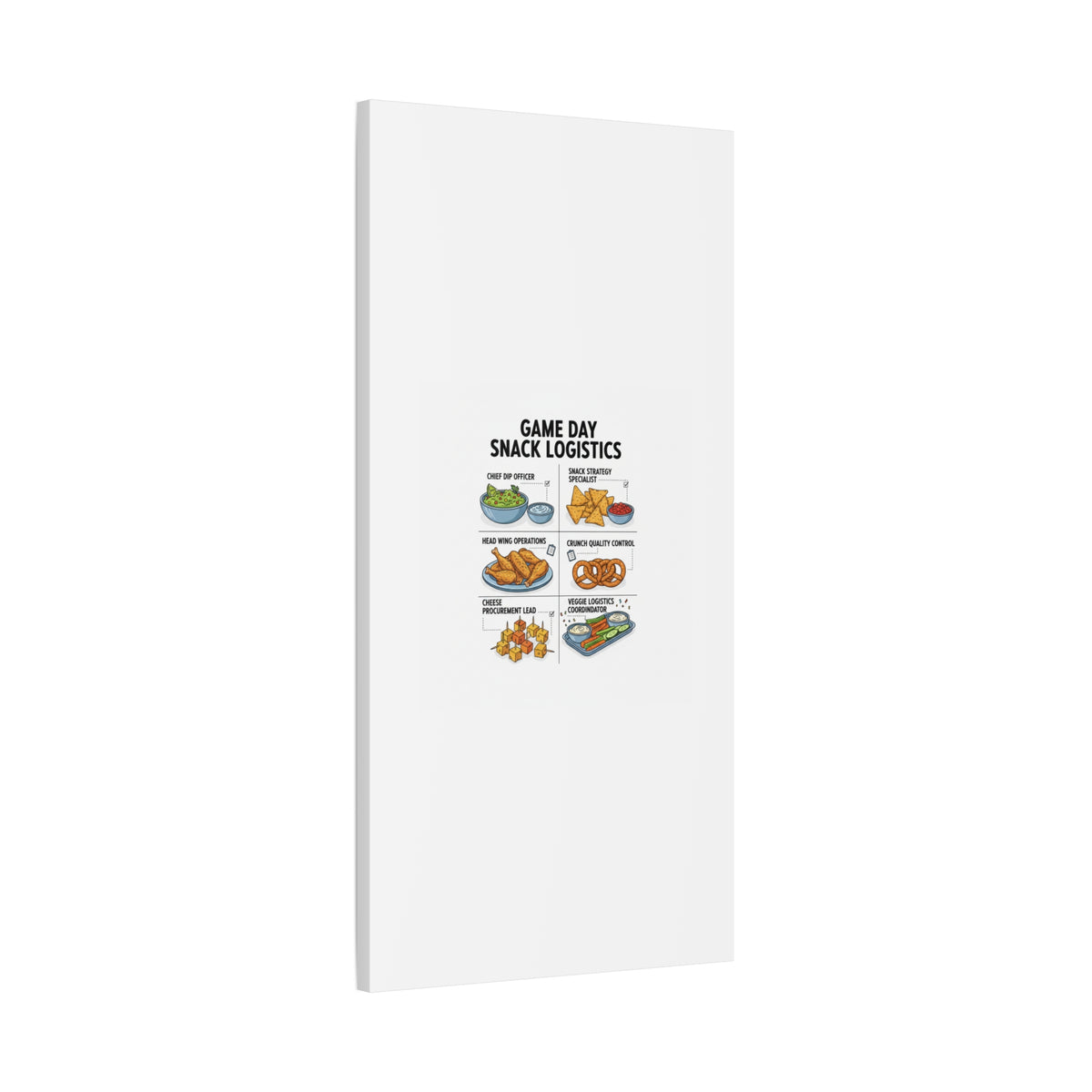 Game Day Snack Logistics Canvas, Dip Strategist Poster | Game Day Blueprint