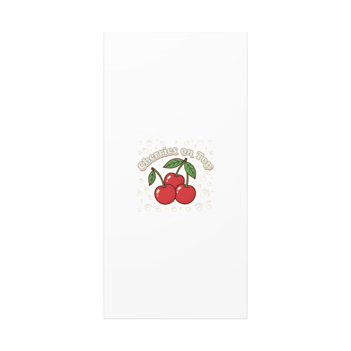 Cherries on Top Canvas | Retro Kawaii Fruit Print, Cherry Wall Art