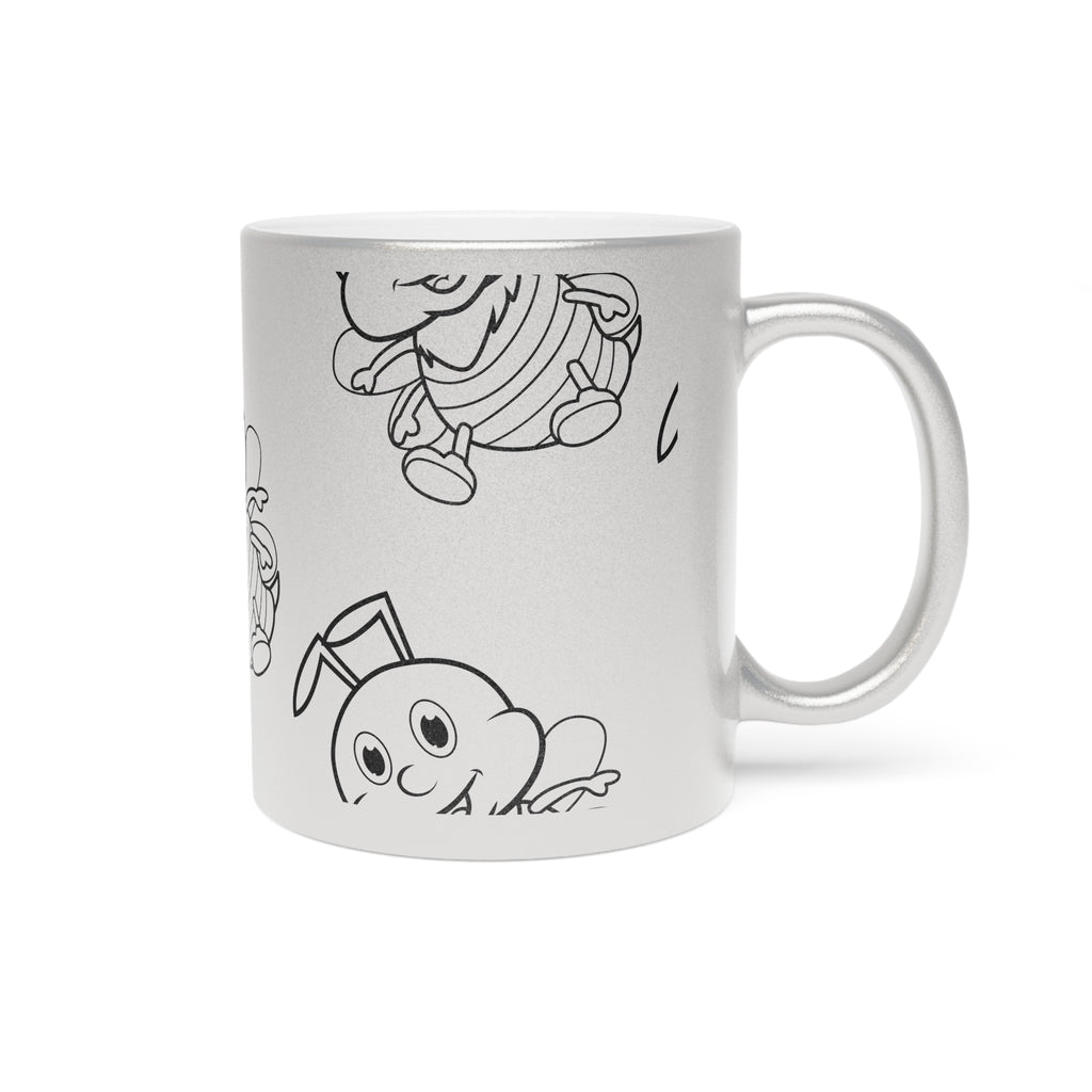 Metallic Mug — Cute Bunny Pattern Silver/Gold Coffee Cup