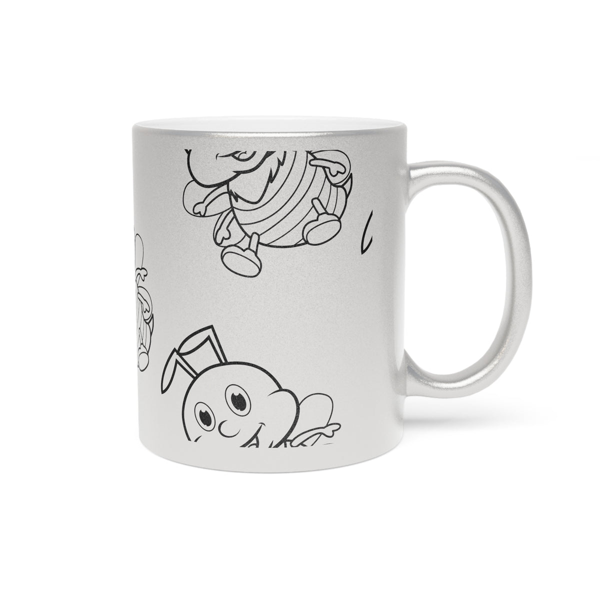 Metallic Mug — Cute Bunny Pattern Silver/Gold Coffee Cup
