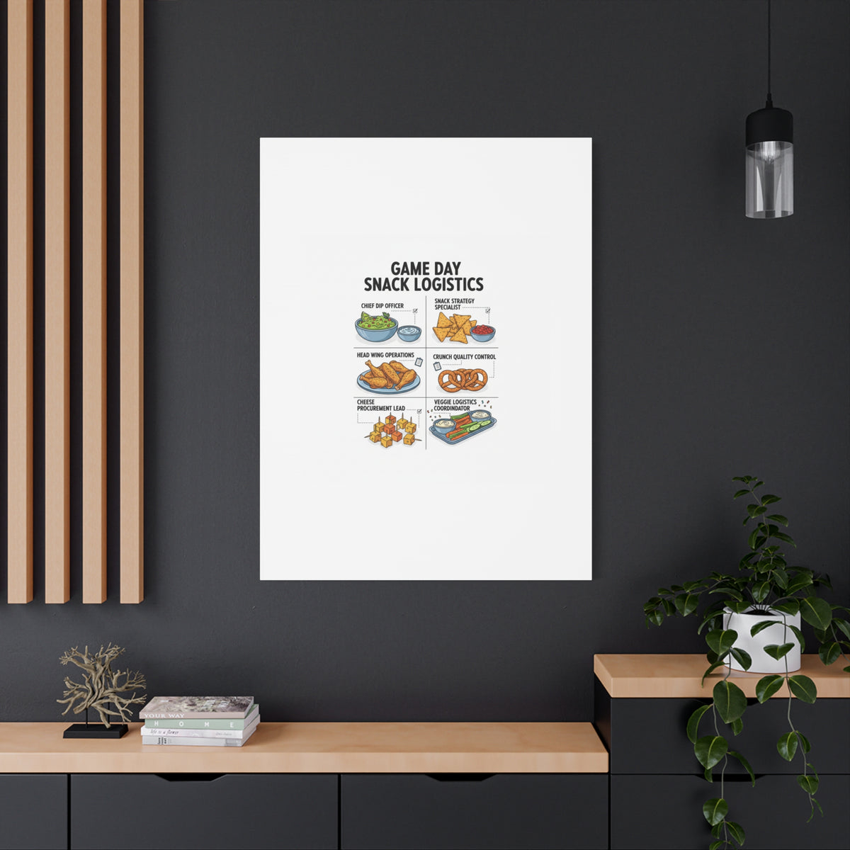Game Day Snack Logistics Canvas, Dip Strategist Poster | Game Day Blueprint