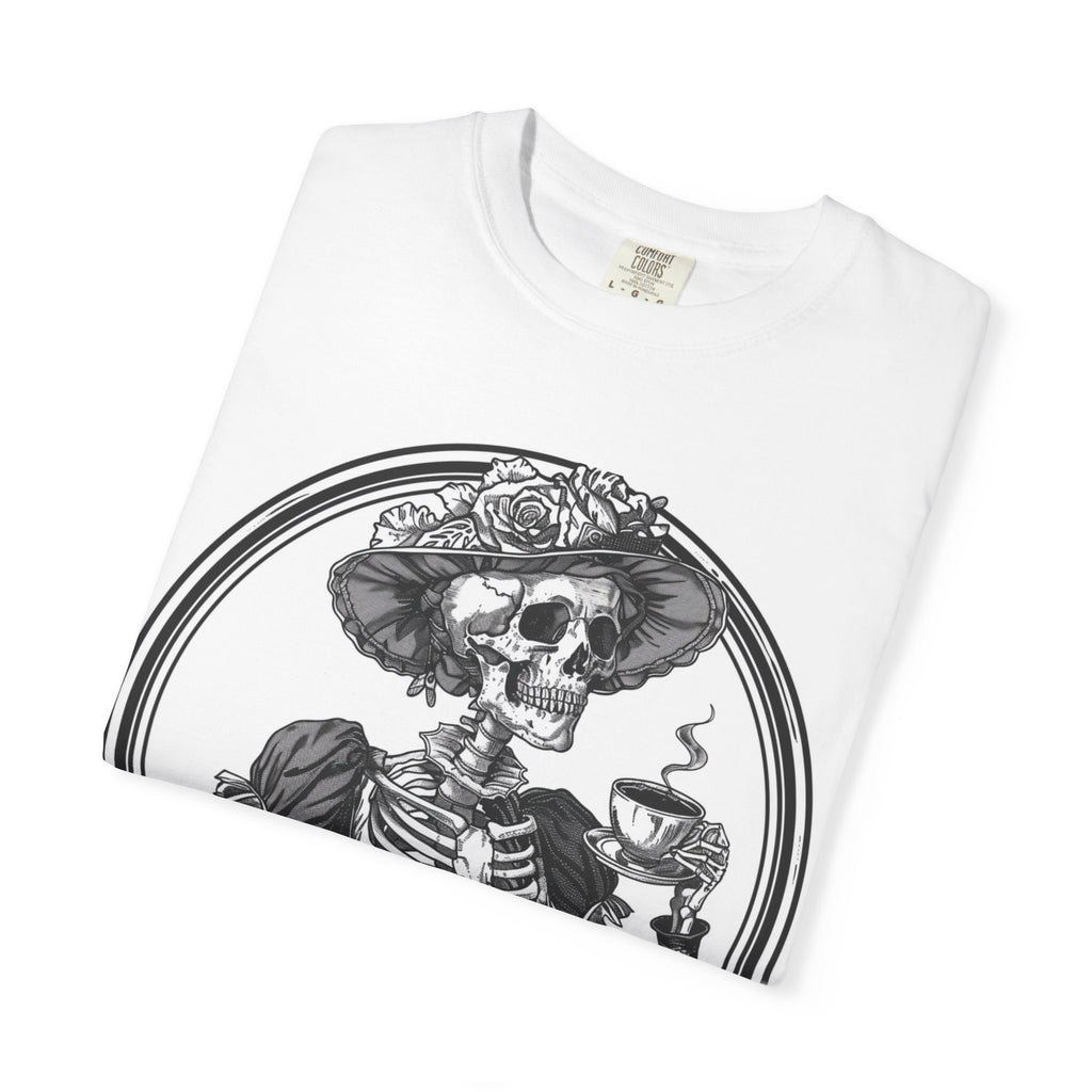 Skeleton Lady Tea T-Shirt — Vintage Day of the Dead Skull Tee