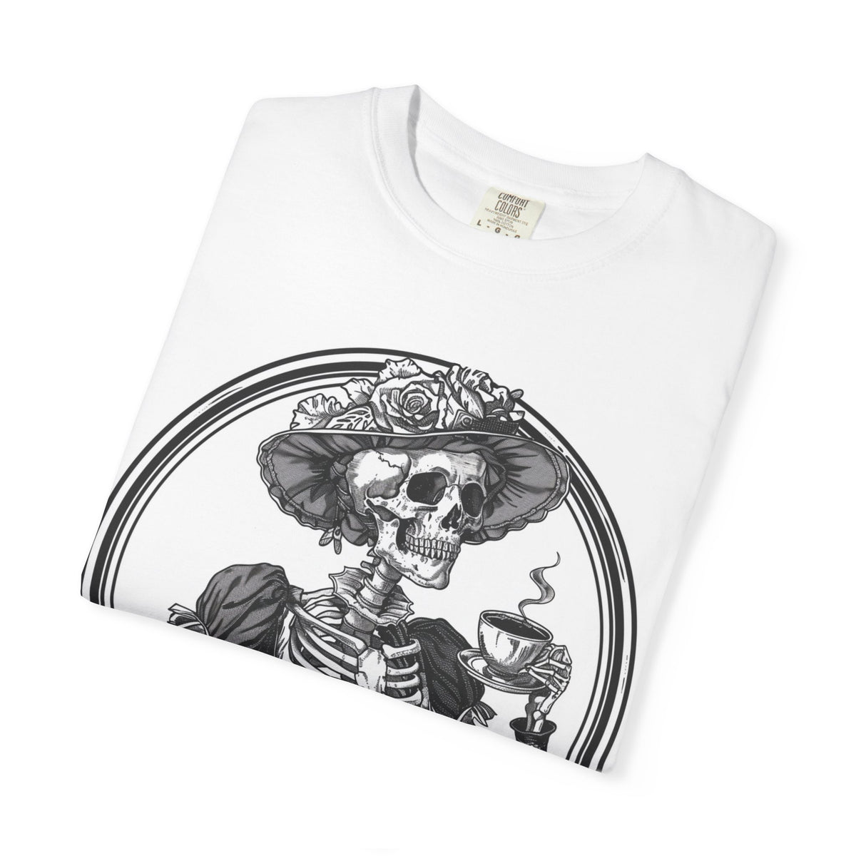 Skeleton Lady Tea T-Shirt — Vintage Day of the Dead Skull Tee