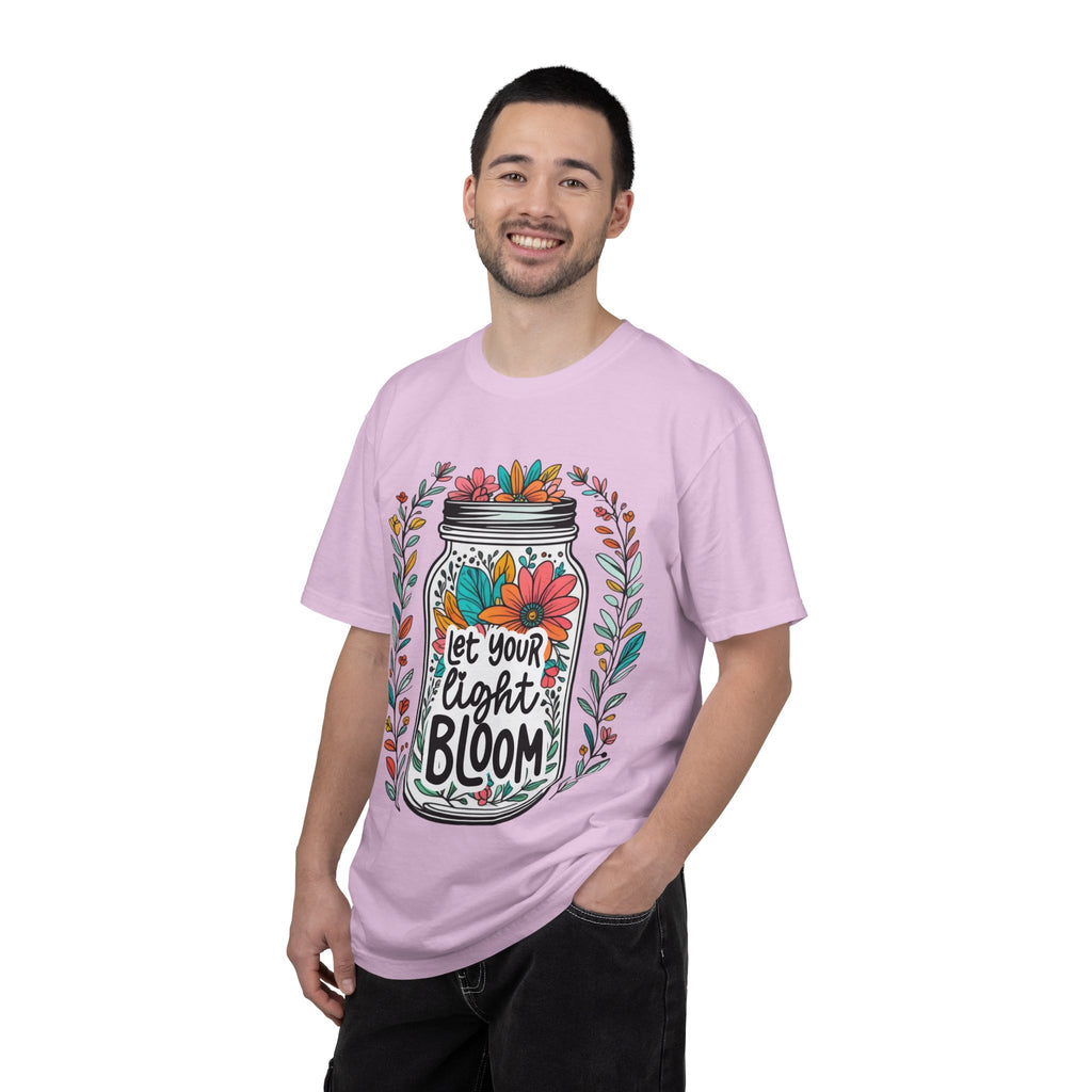 Let Your Light Bloom T-Shirt — Floral Mason Jar Inspirational Tee