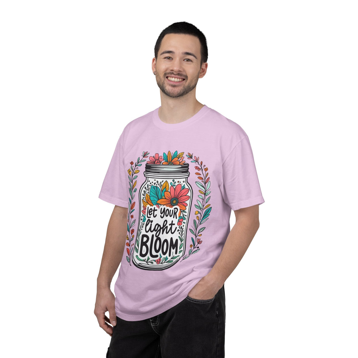 Let Your Light Bloom T-Shirt — Floral Mason Jar Inspirational Tee
