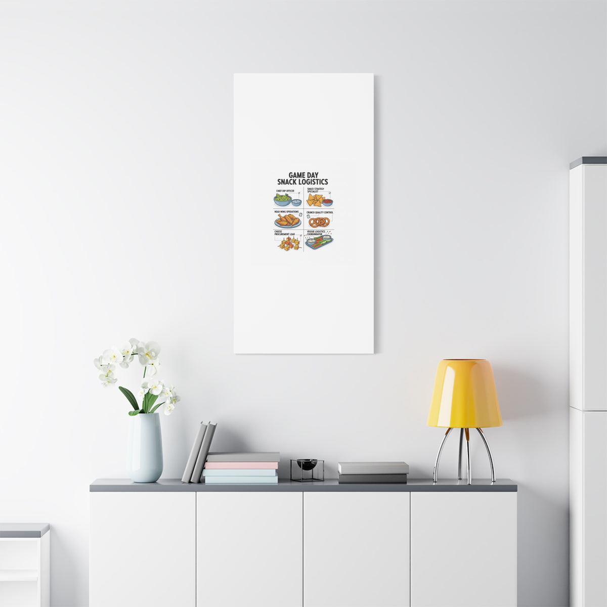 Game Day Snack Logistics Canvas, Dip Strategist Poster | Game Day Blueprint
