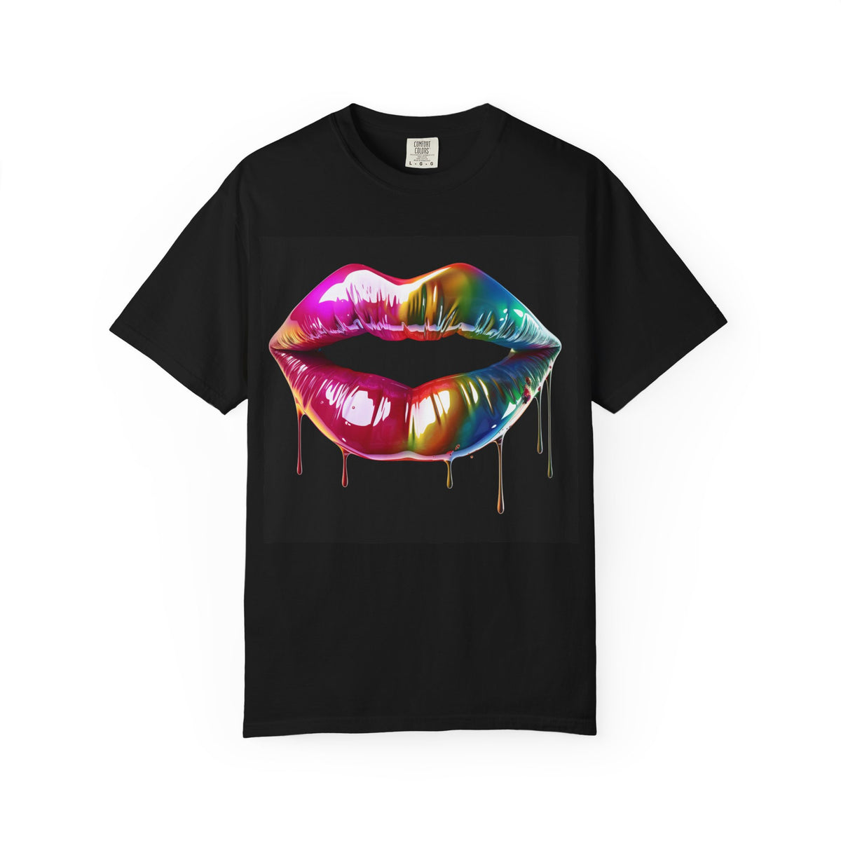 Rainbow Drip Lip Graphic T-Shirt