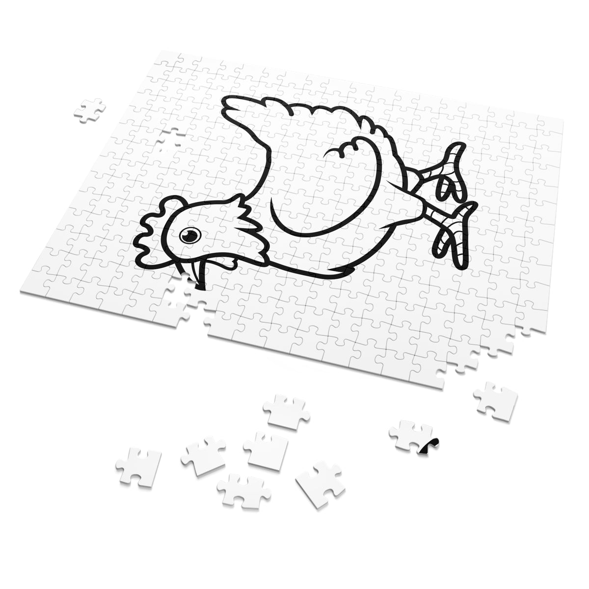 Chicken Coloring Jigsaw Puzzle with Tin — Kids Activity & Travel Puzzle