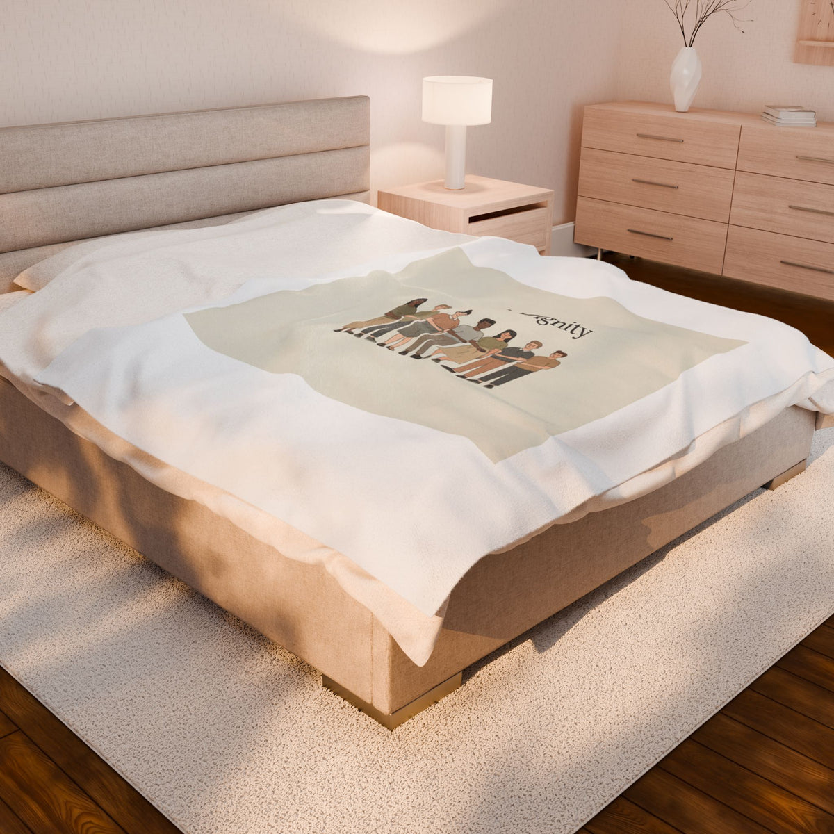 Stand for Dignity Velveteen Plush Blanket | Unity, Human Dignity, Inclusive Design