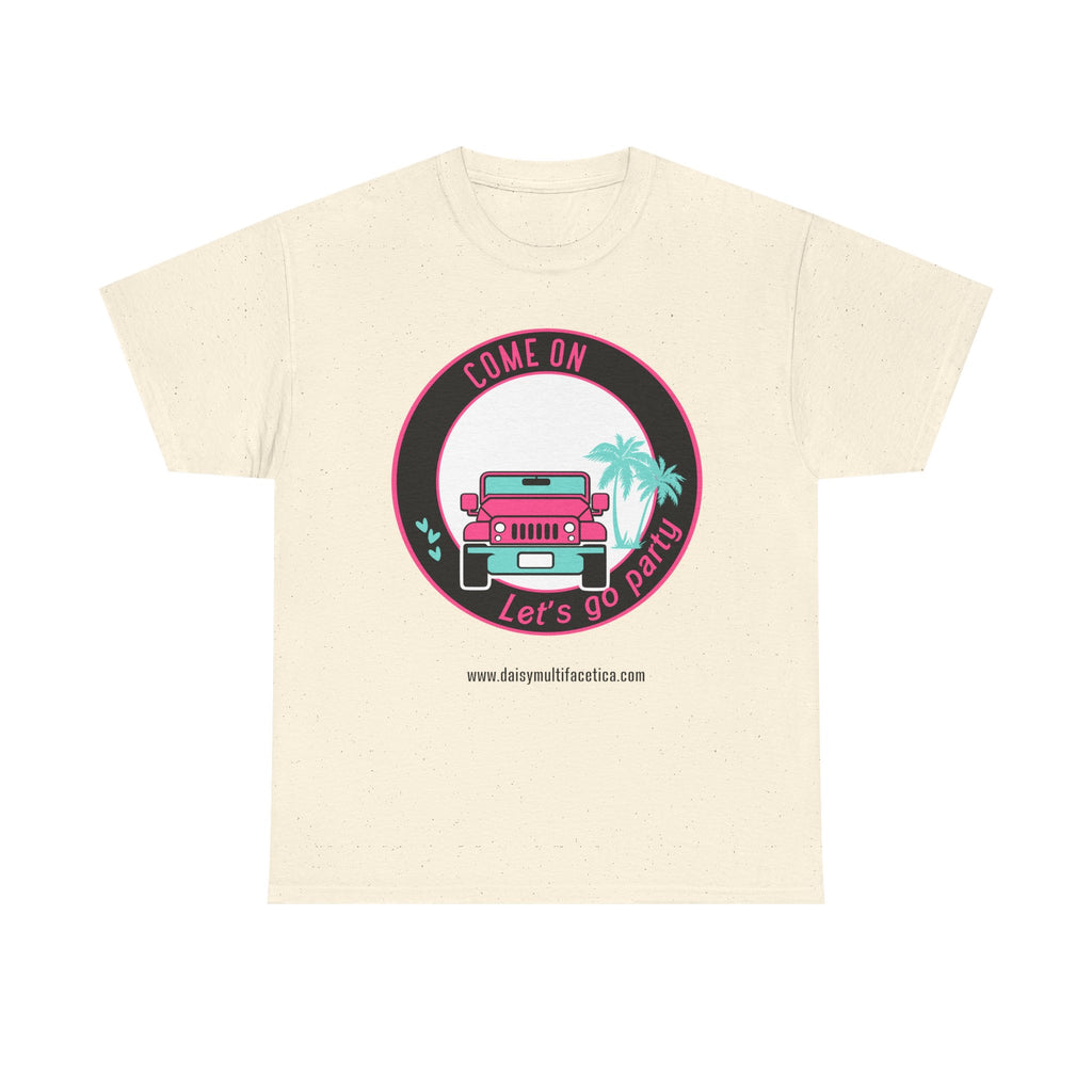 Jeep Beach Party Tee – “Come On Let’s Go Party” Retro Palm Graphic T-Shirt