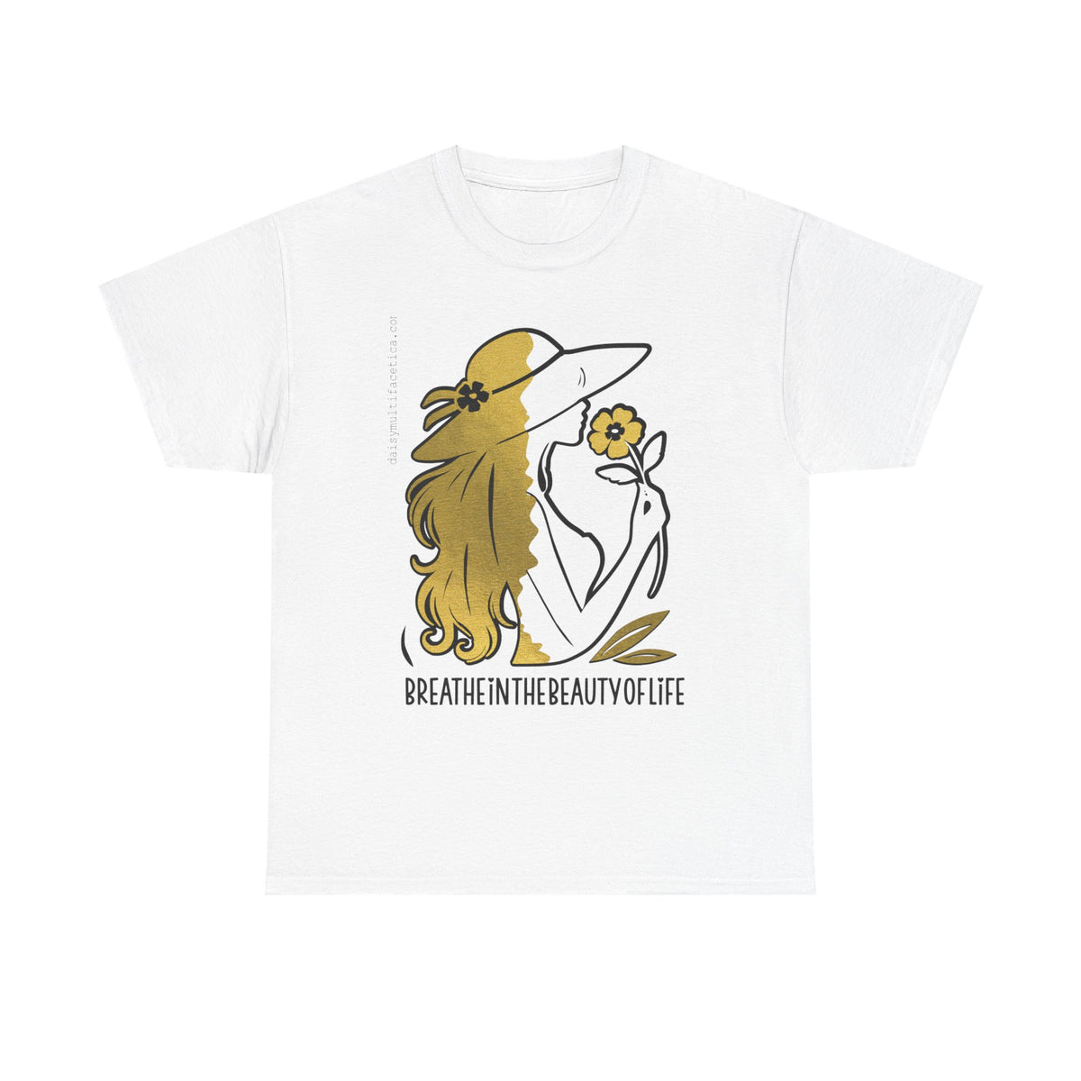 Women’s Floral Mindfulness Tee — “Breathe in the Beauty of Life” Graphic Shirt