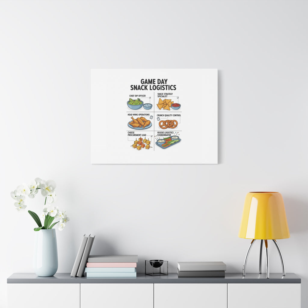 Game Day Snack Logistics Canvas, Dip Strategist Poster | Game Day Blueprint