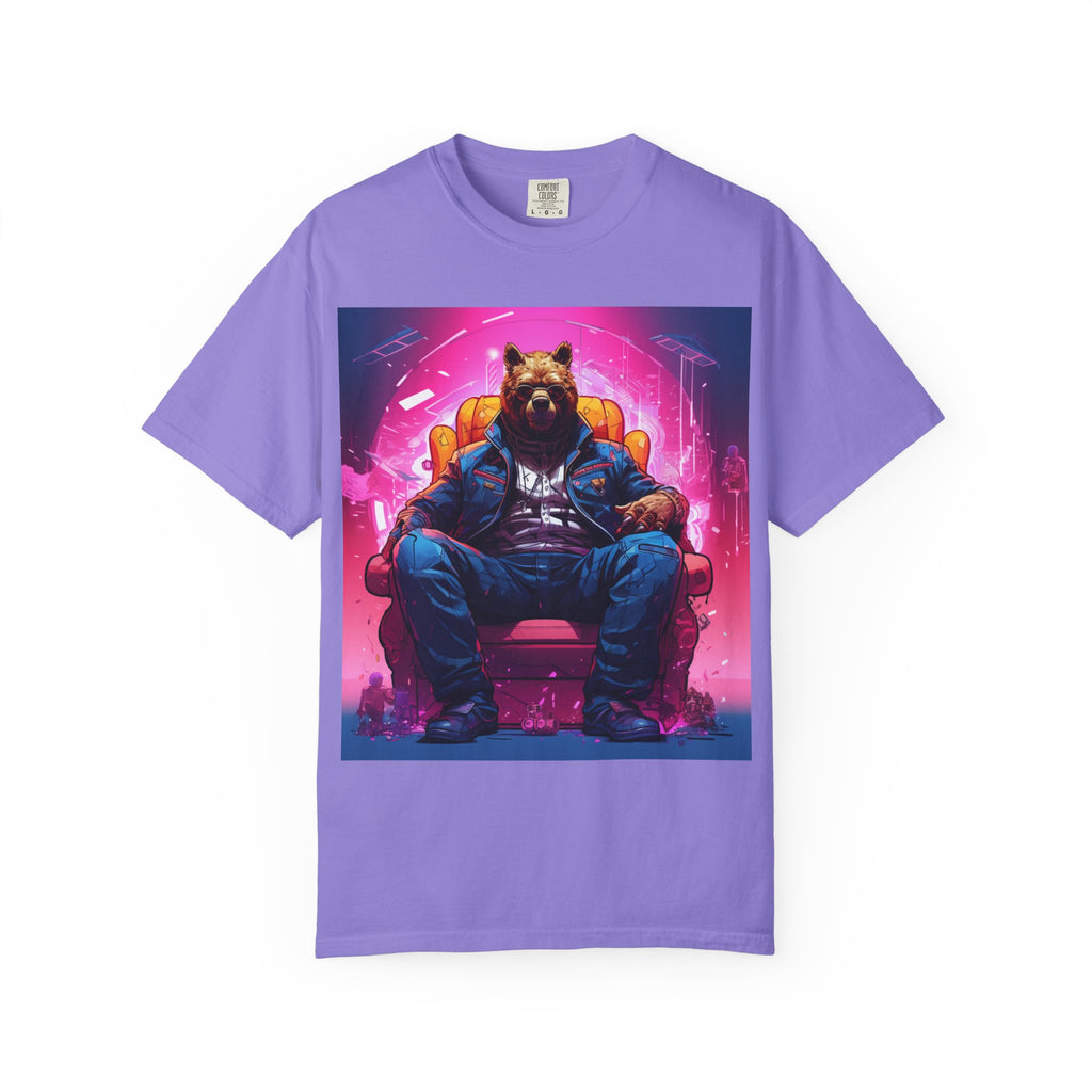 Bear Boss Graphic T-Shirt — Neon Cyberpunk Streetwear