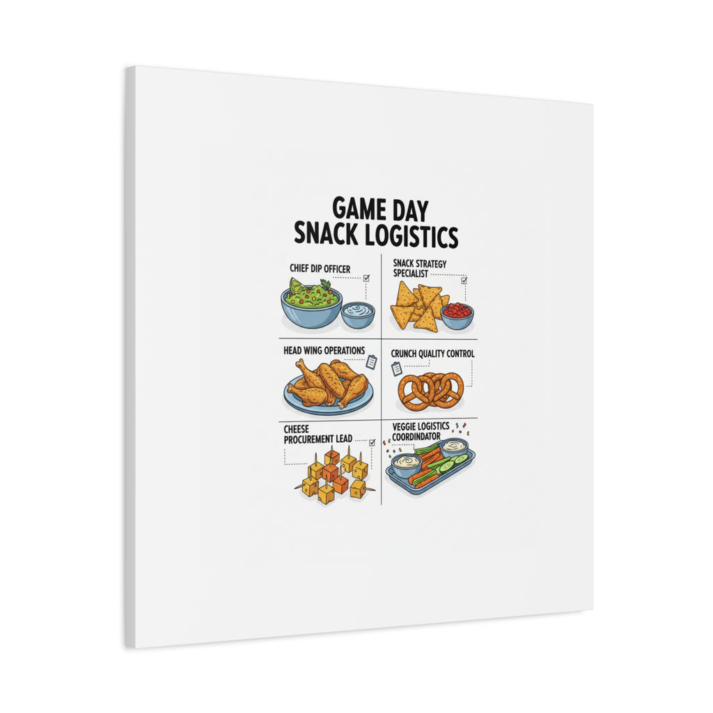 Game Day Snack Logistics Canvas, Dip Strategist Poster | Game Day Blueprint