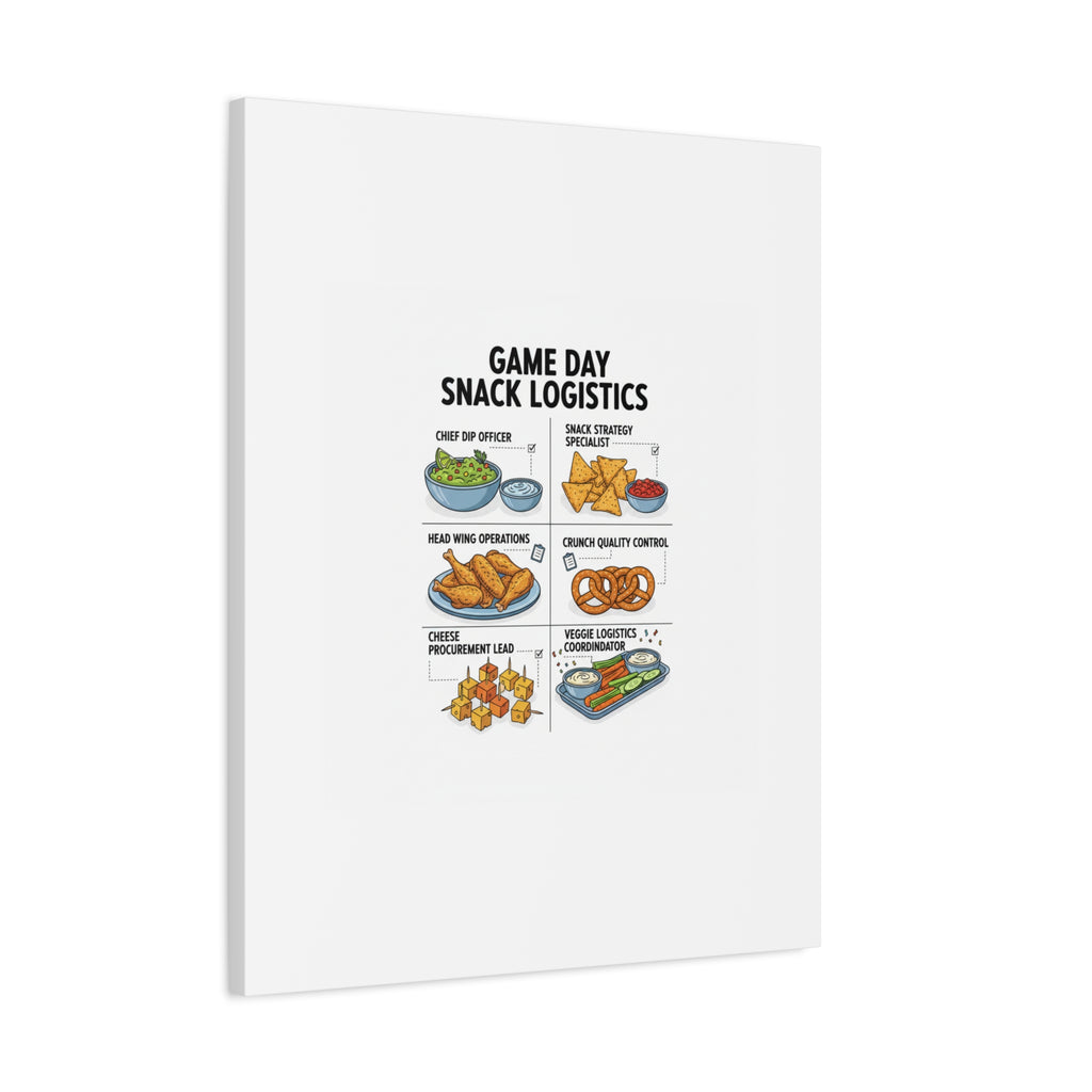 Game Day Snack Logistics Canvas, Dip Strategist Poster | Game Day Blueprint