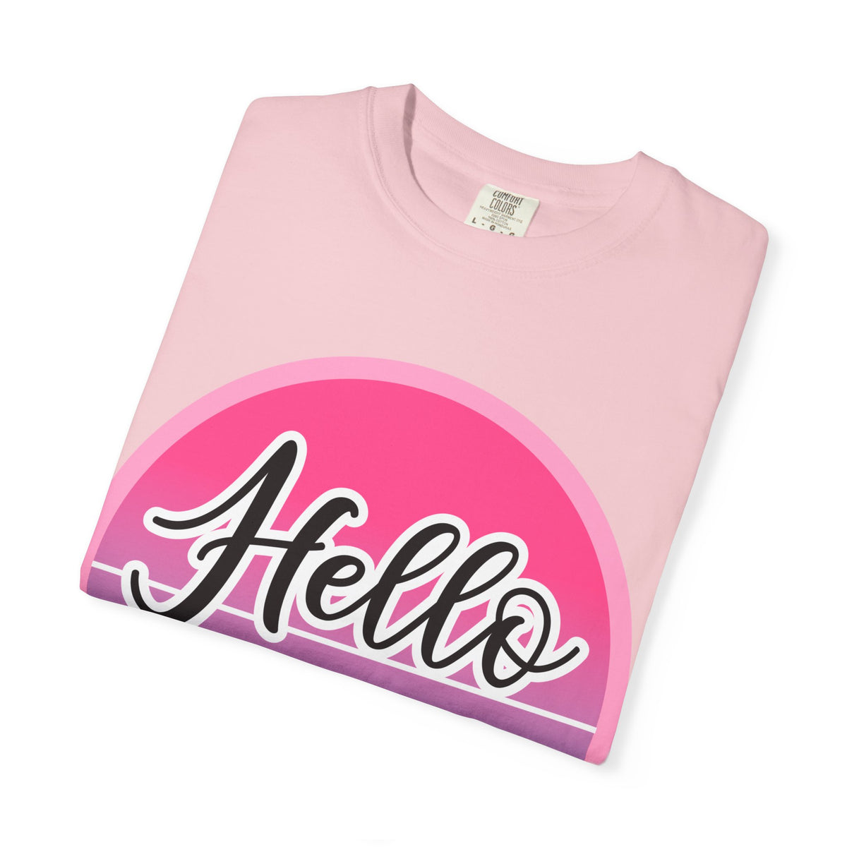 Hello Summer T-Shirt — Pink Retro Sunset Floral Tee