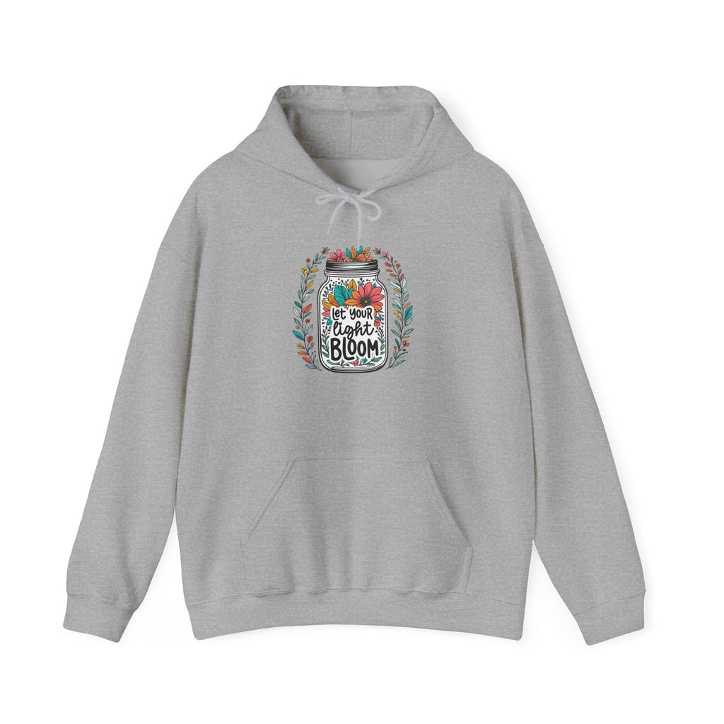 Bloom Jar Hoodie – "Let Your Heart Bloom" Floral Mason Jar Sweatshirt