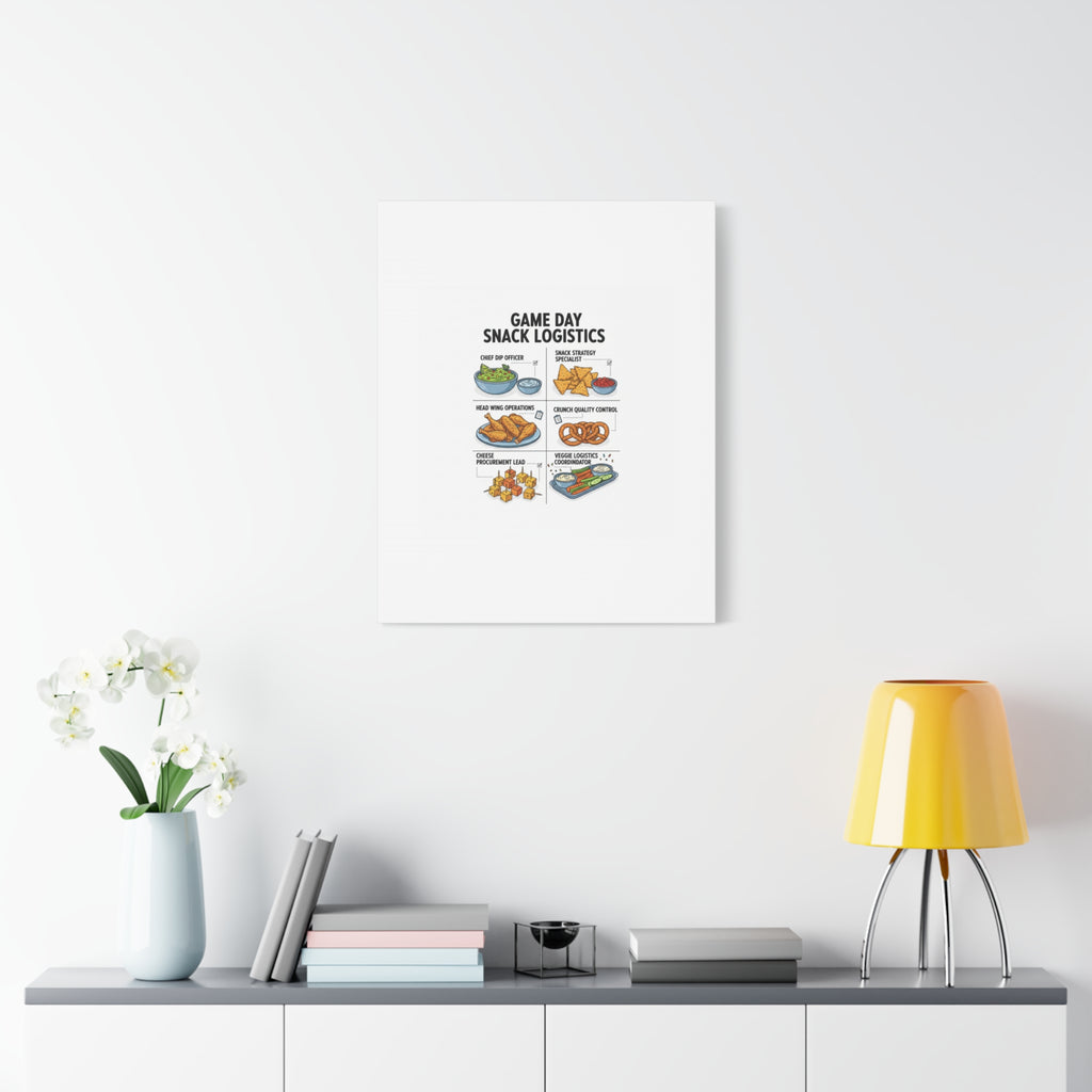 Game Day Snack Logistics Canvas, Dip Strategist Poster | Game Day Blueprint