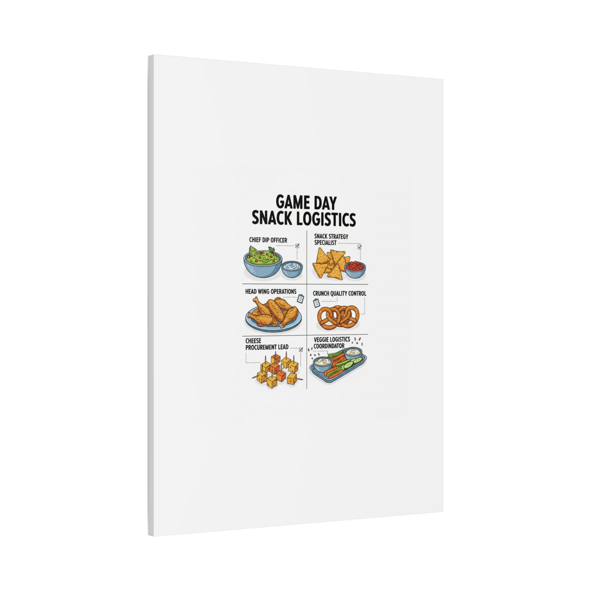 Game Day Snack Logistics Canvas, Dip Strategist Poster | Game Day Blueprint