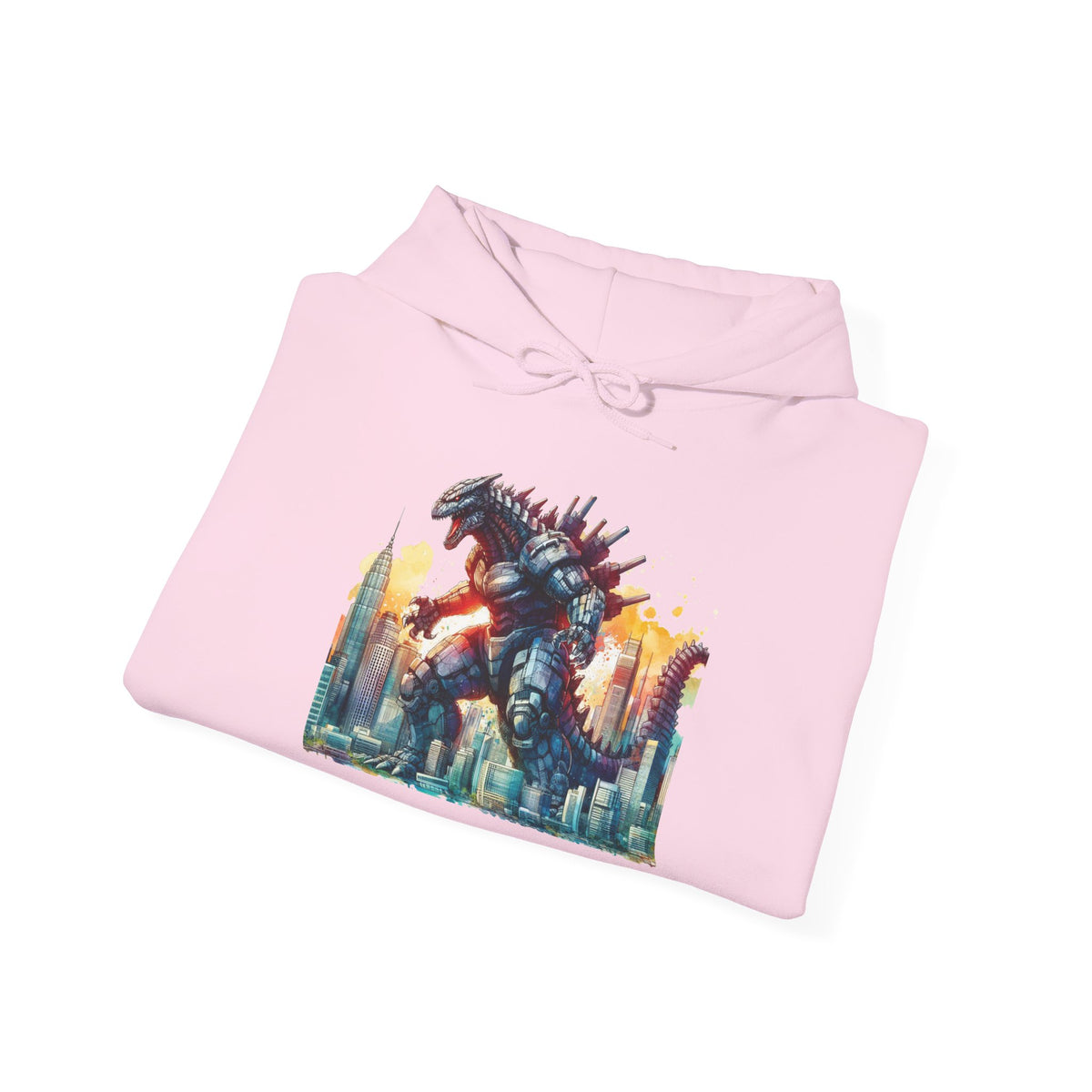 Godzilla Cityscape Hoodie – Retro Monster Graphic Pullover