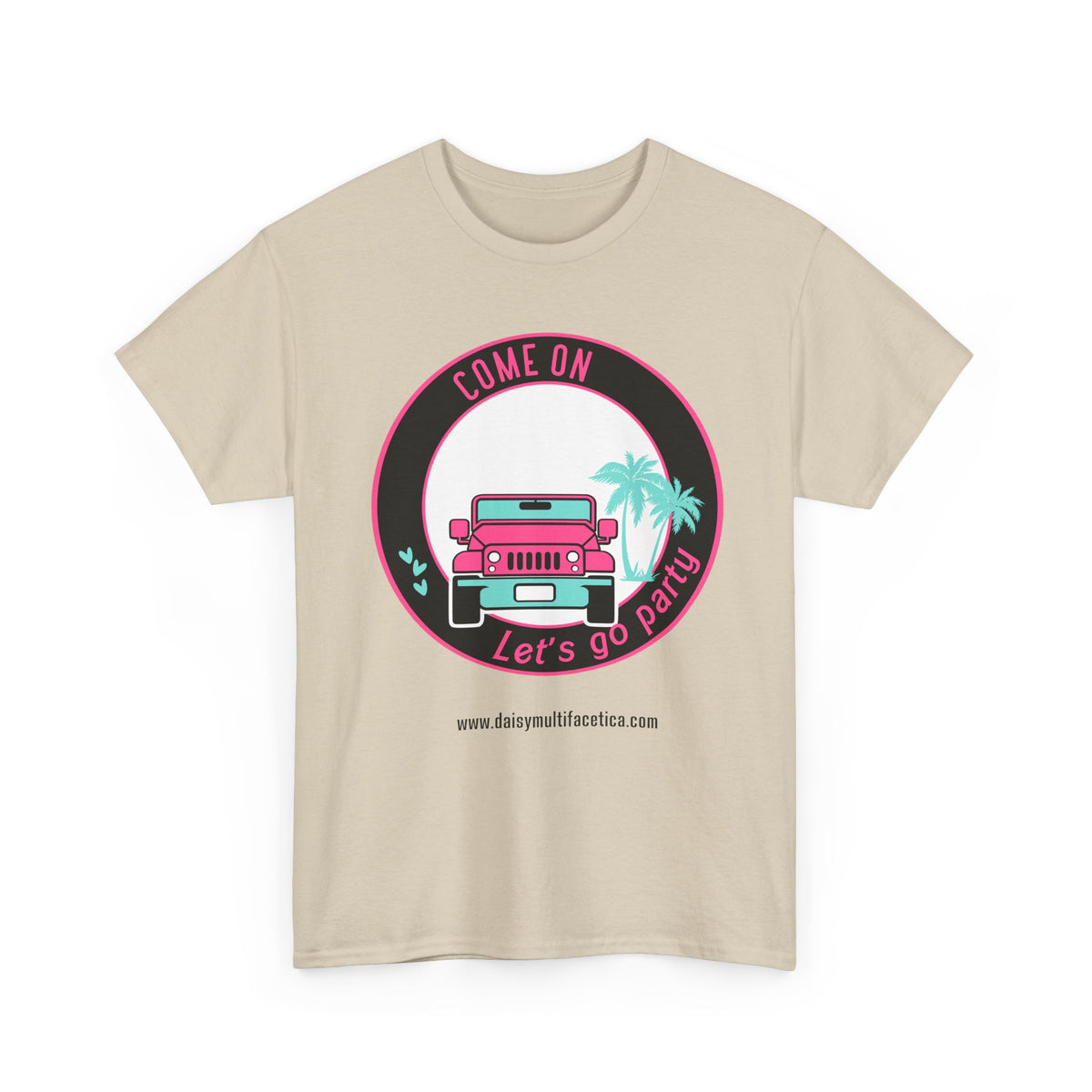 Jeep Beach Party Tee – “Come On Let’s Go Party” Retro Palm Graphic T-Shirt