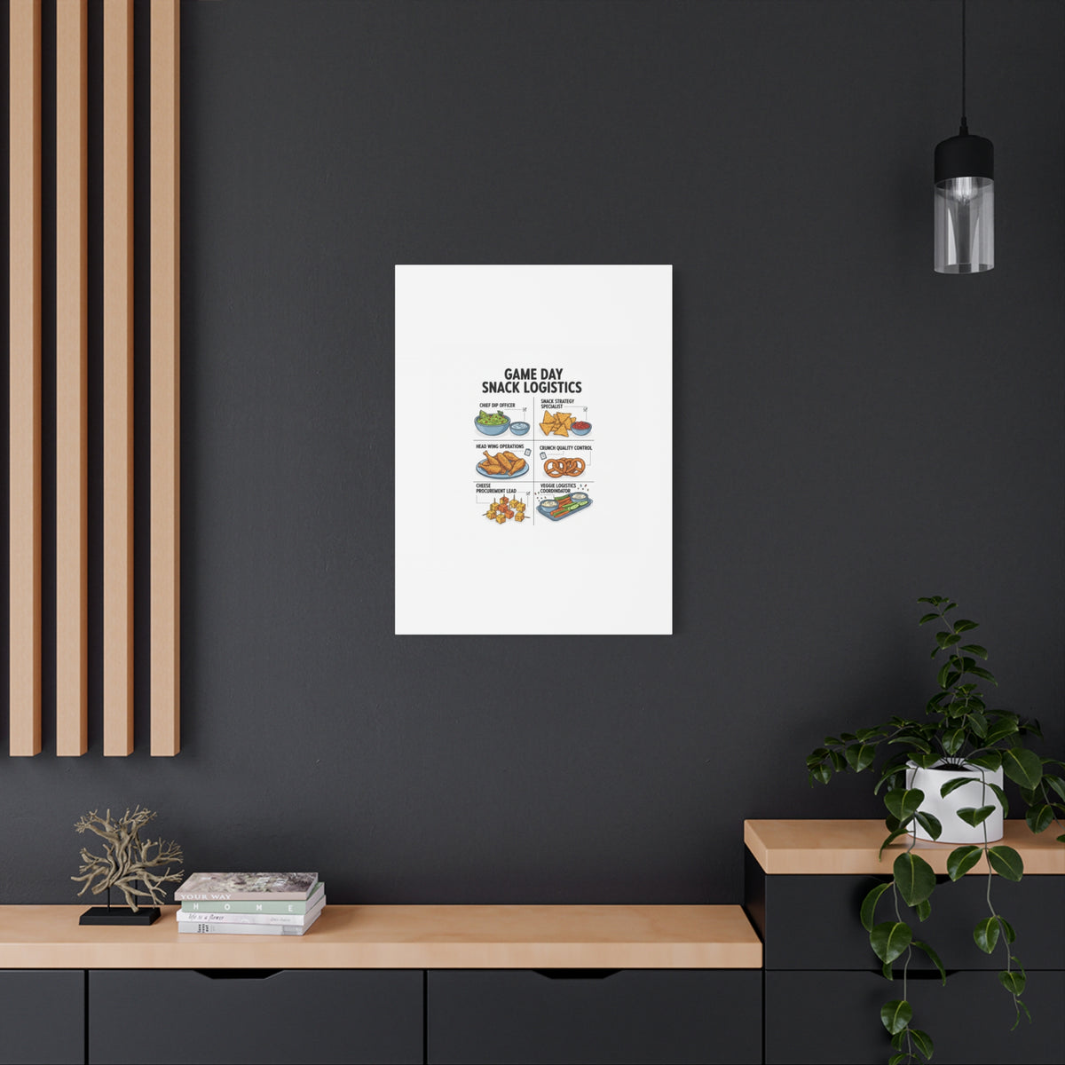Game Day Snack Logistics Canvas, Dip Strategist Poster | Game Day Blueprint