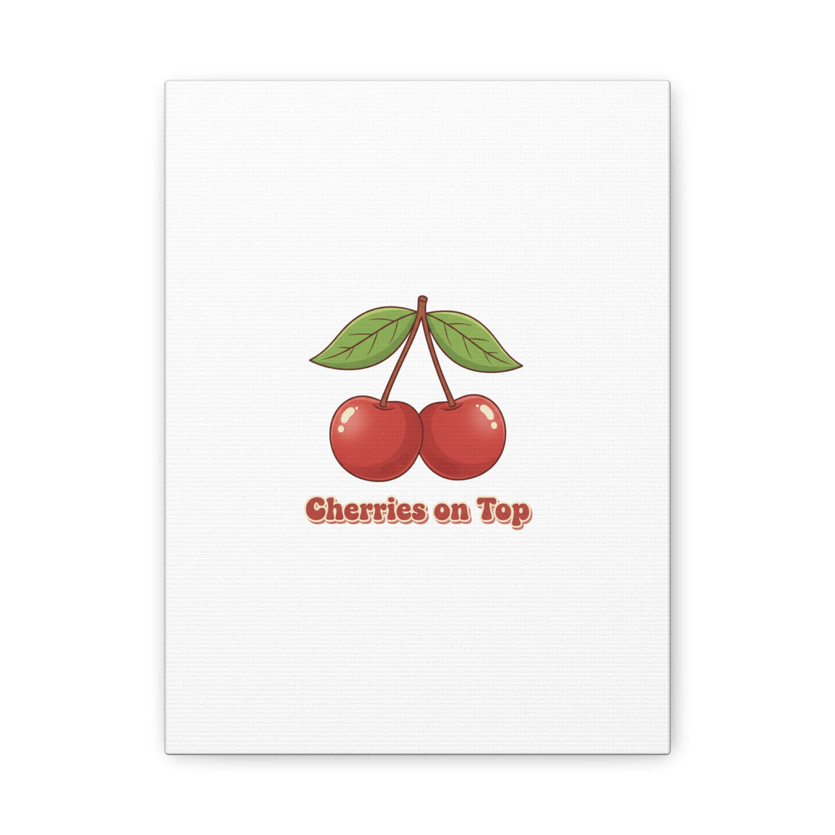 Cherry Illustration Canvas, vintage cherry fruit motif | kawaii retro wall art