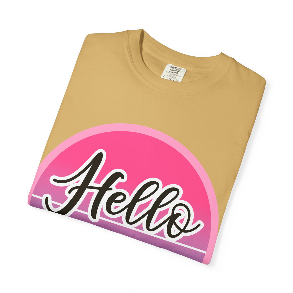 Hello Summer T-Shirt — Pink Retro Sunset Floral Tee
