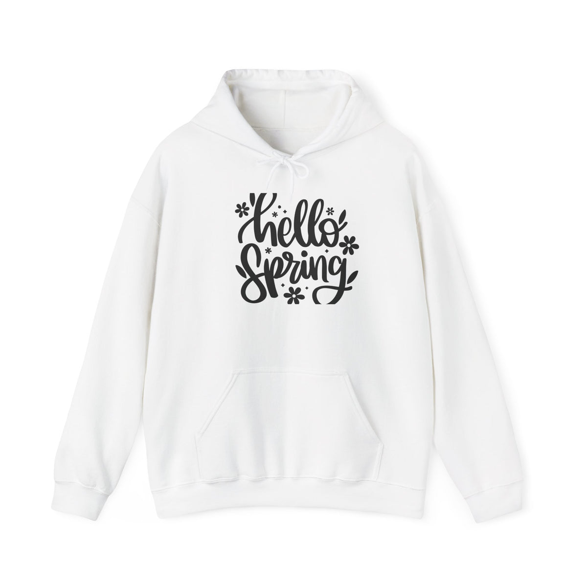 Hello Spring Hoodie - Floral Script Springtime Pullover