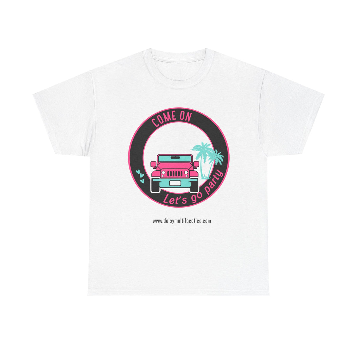 Jeep Beach Party Tee – “Come On Let’s Go Party” Retro Palm Graphic T-Shirt