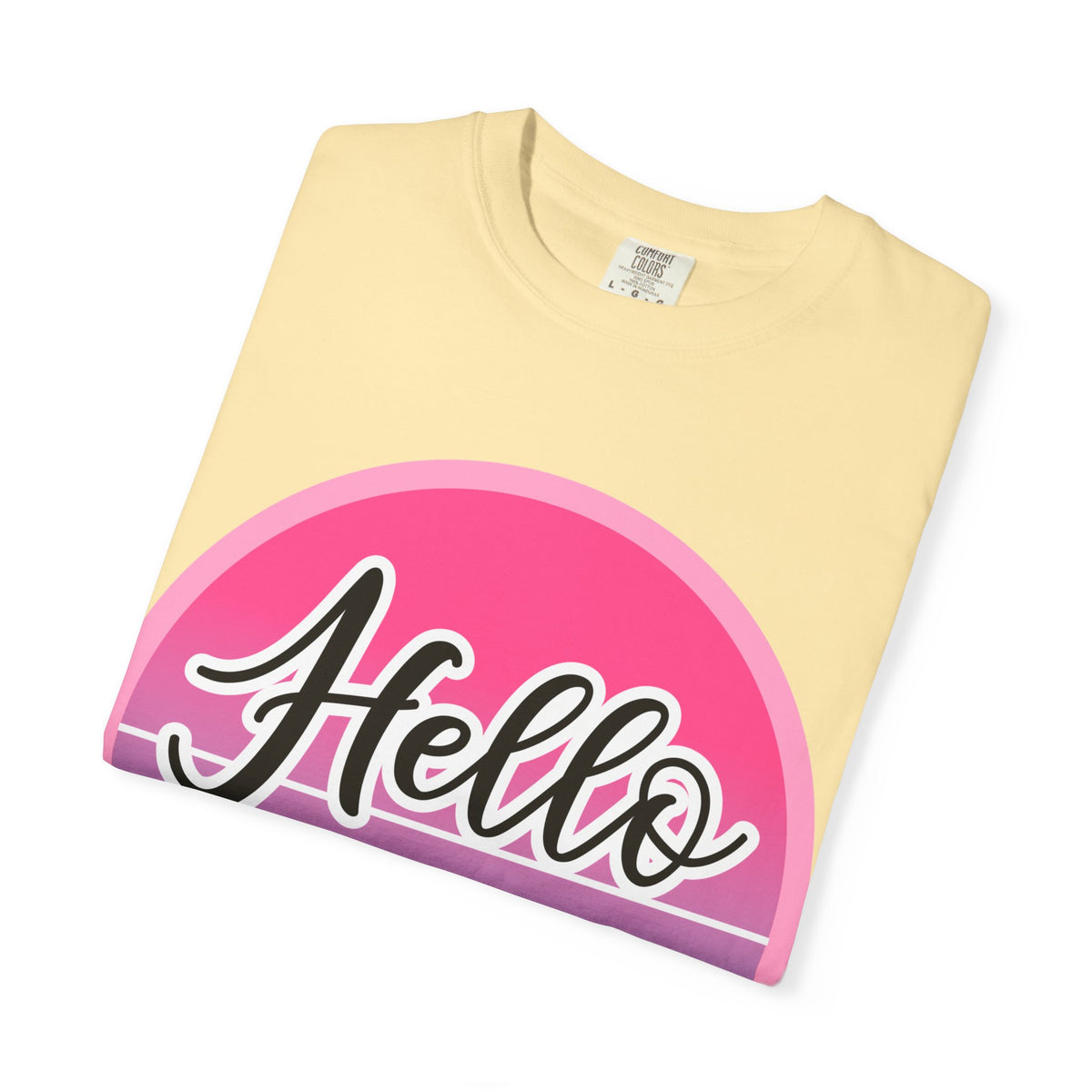 Hello Summer T-Shirt — Pink Retro Sunset Floral Tee