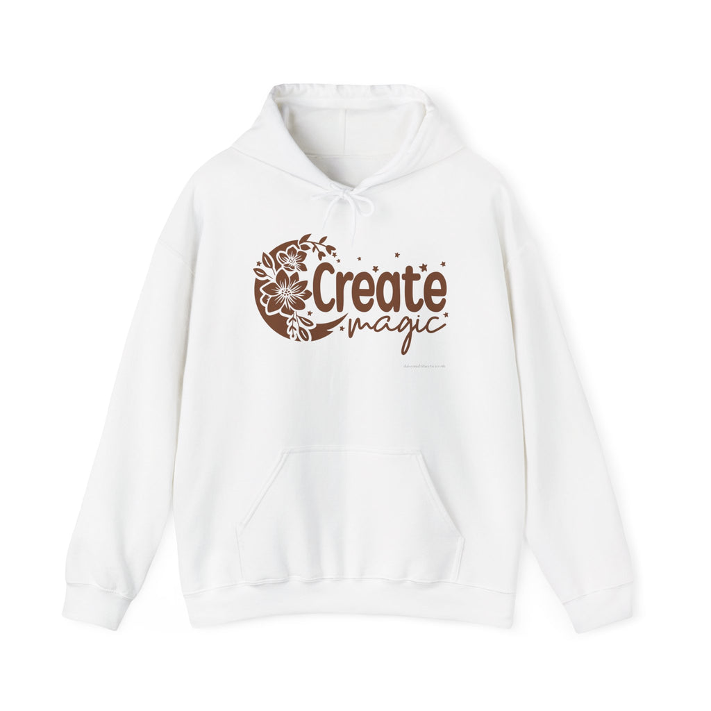 Create Magic Hoodie — Inspirational Floral Graphic Hooded Sweatshirt