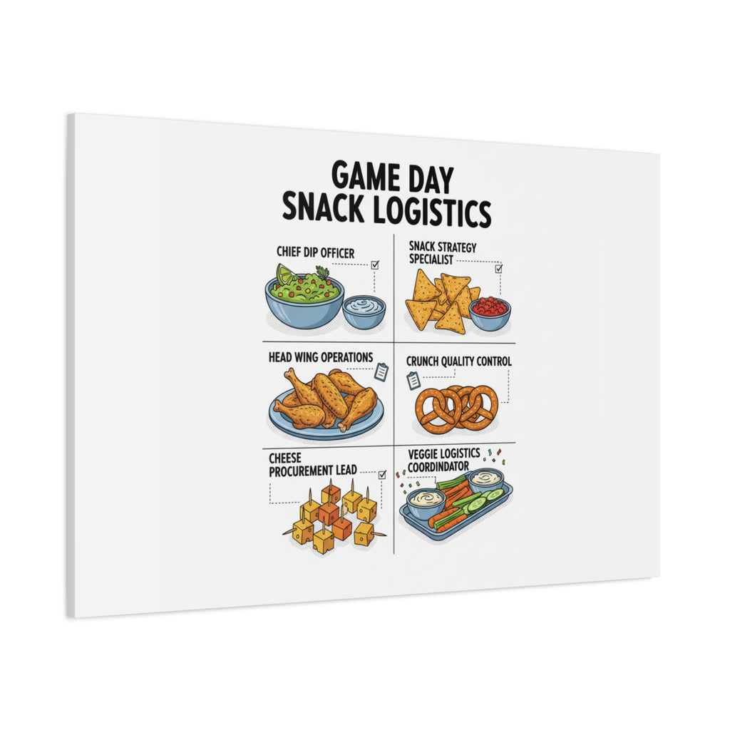 Game Day Snack Logistics Canvas, Dip Strategist Poster | Game Day Blueprint