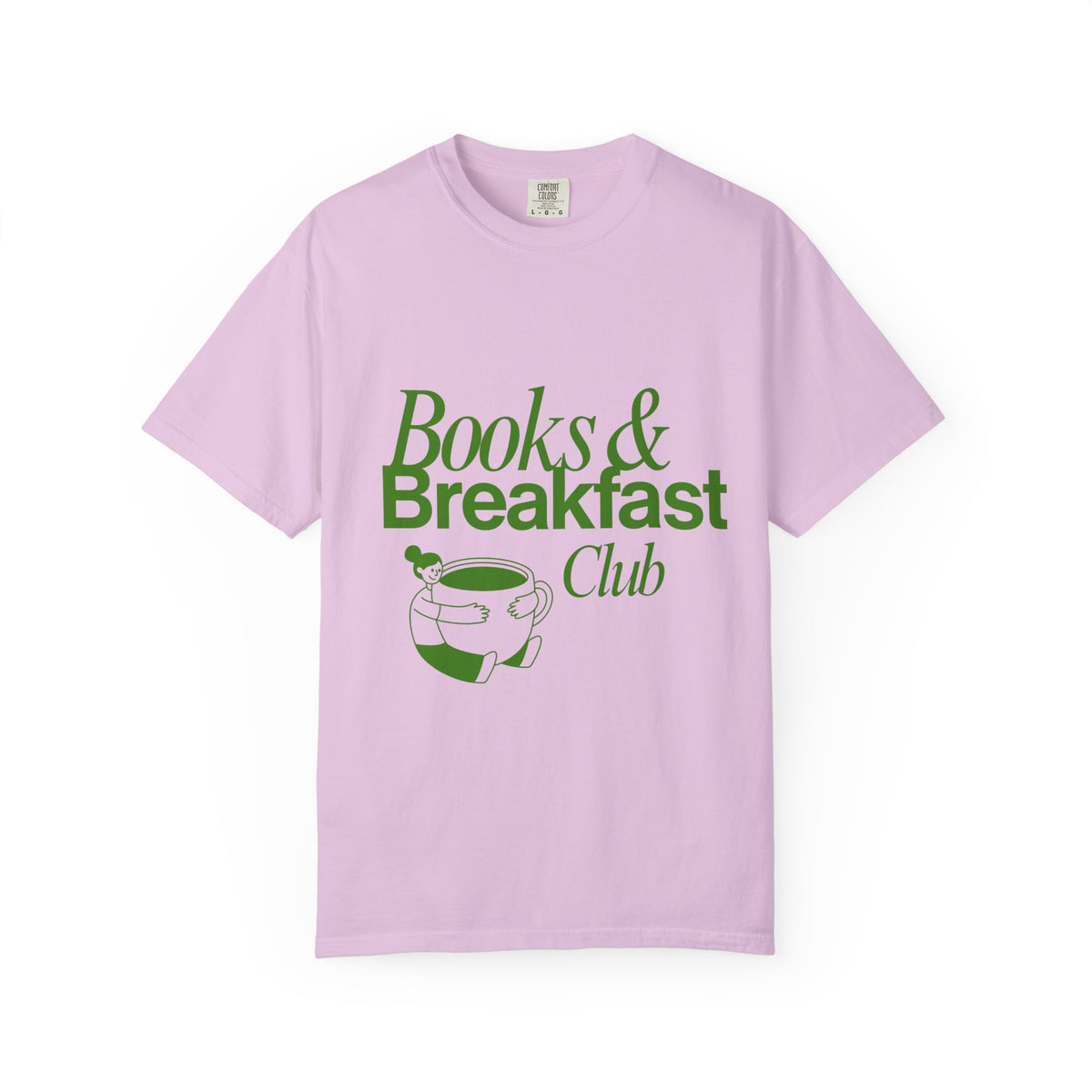 Books & Breakfast Club T-Shirt — Cozy Reading Tea Mug Tee for Book Lovers