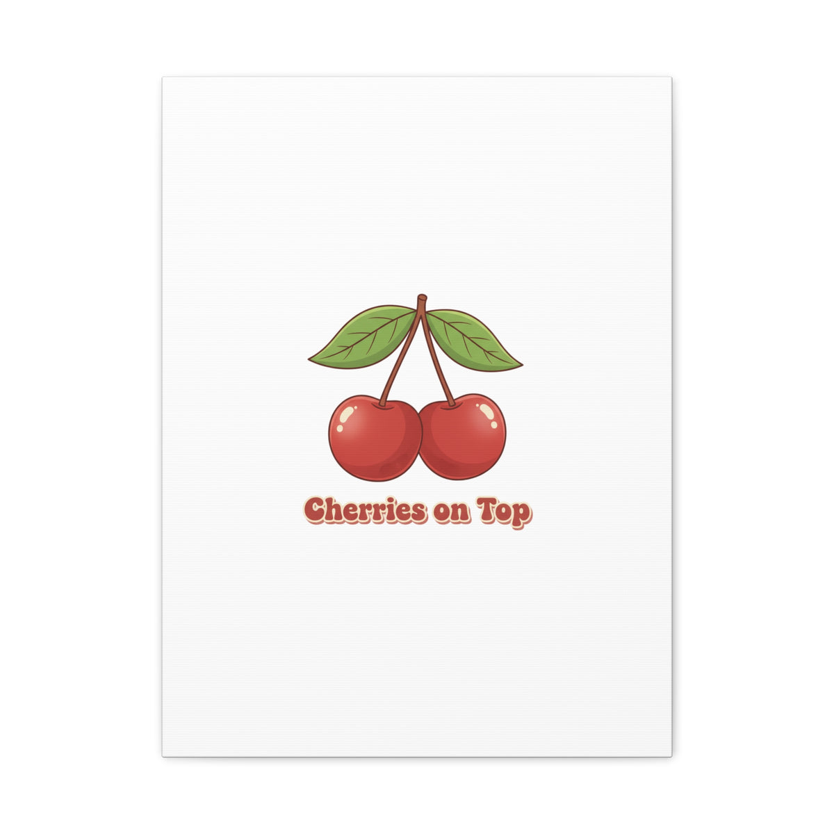 Cherry Illustration Canvas, vintage cherry fruit motif | kawaii retro wall art