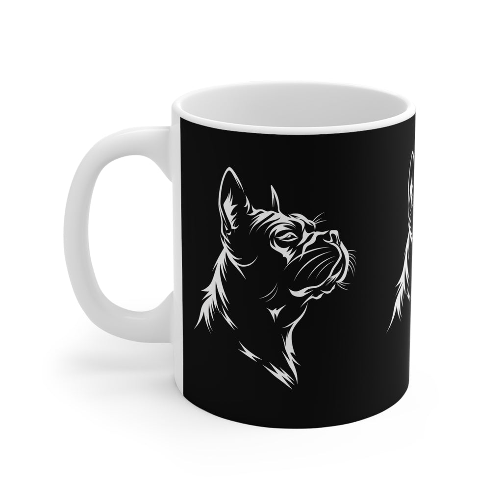 French Bulldog Silhouette Mug — Black & White Dog Coffee Cup, Gift for Dog Lovers