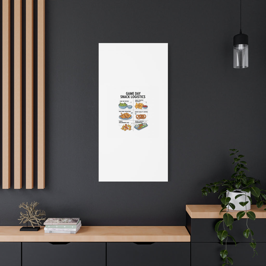 Game Day Snack Logistics Canvas, Dip Strategist Poster | Game Day Blueprint