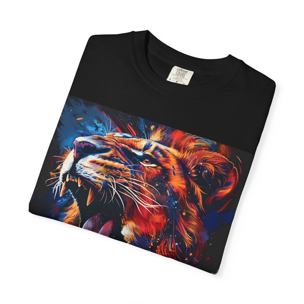 Roaring Lion Graphic T-Shirt — Vibrant Colorful Pride Tee