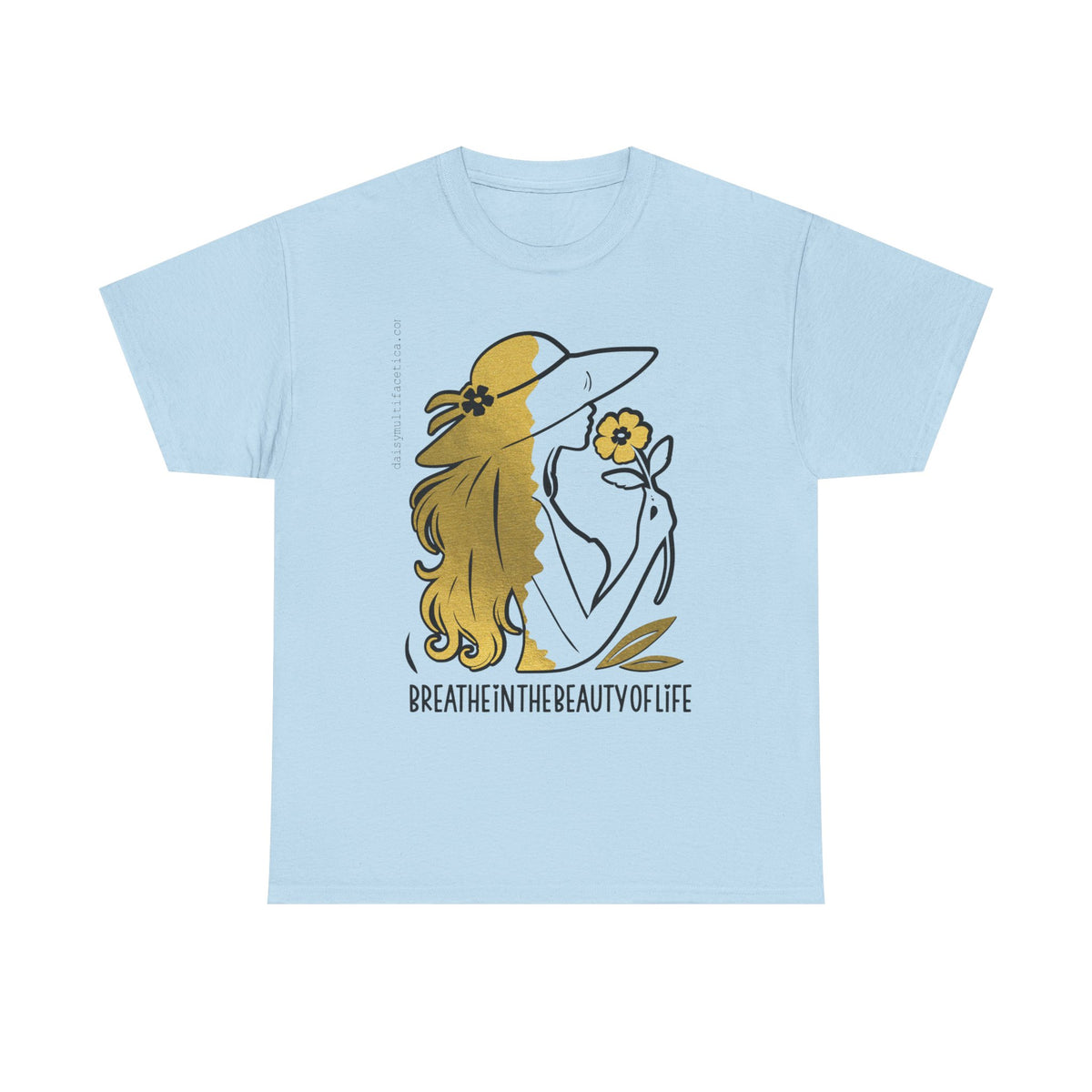 Women’s Floral Mindfulness Tee — “Breathe in the Beauty of Life” Graphic Shirt