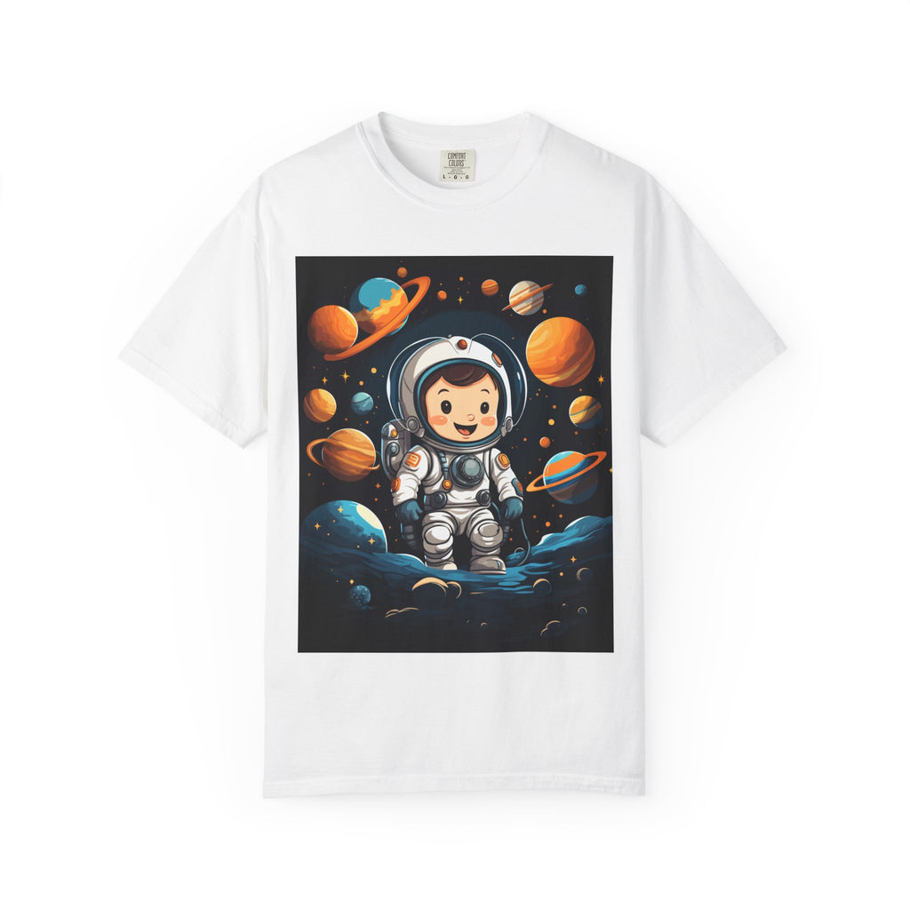 Cute Astronaut Space T-Shirt — Cartoon Planets Graphic Tee