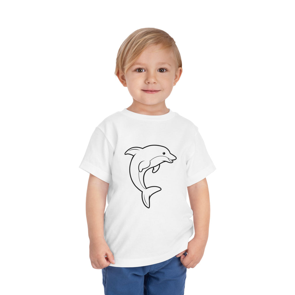 Toddler Tee — Cute Outline Dolphin Graphic Shirt