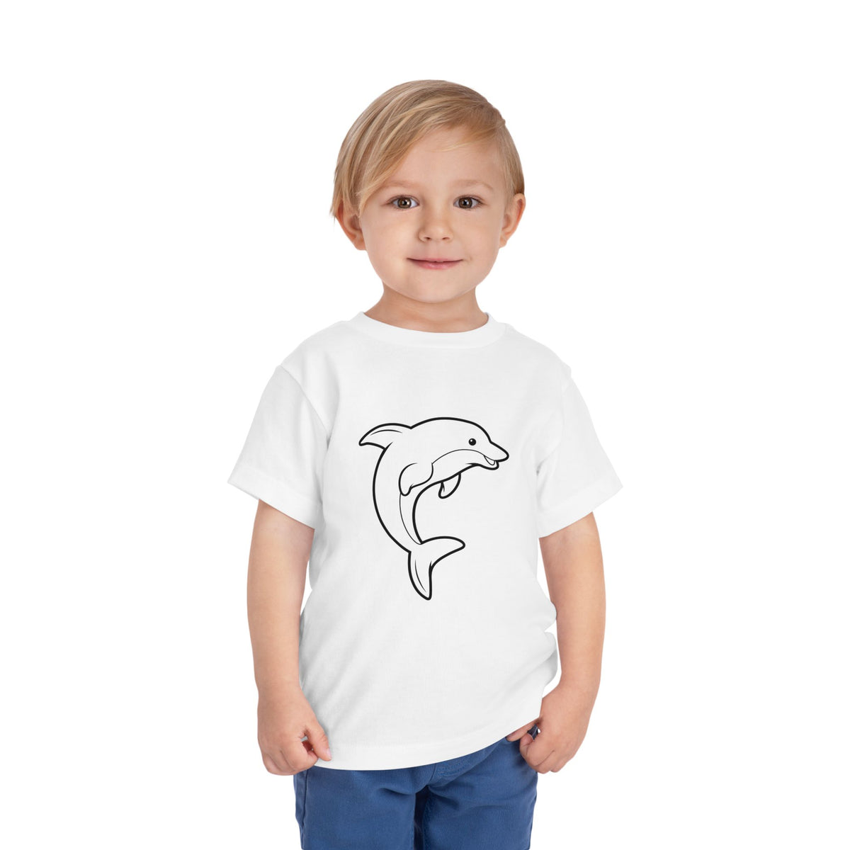 Toddler Tee — Cute Outline Dolphin Graphic Shirt
