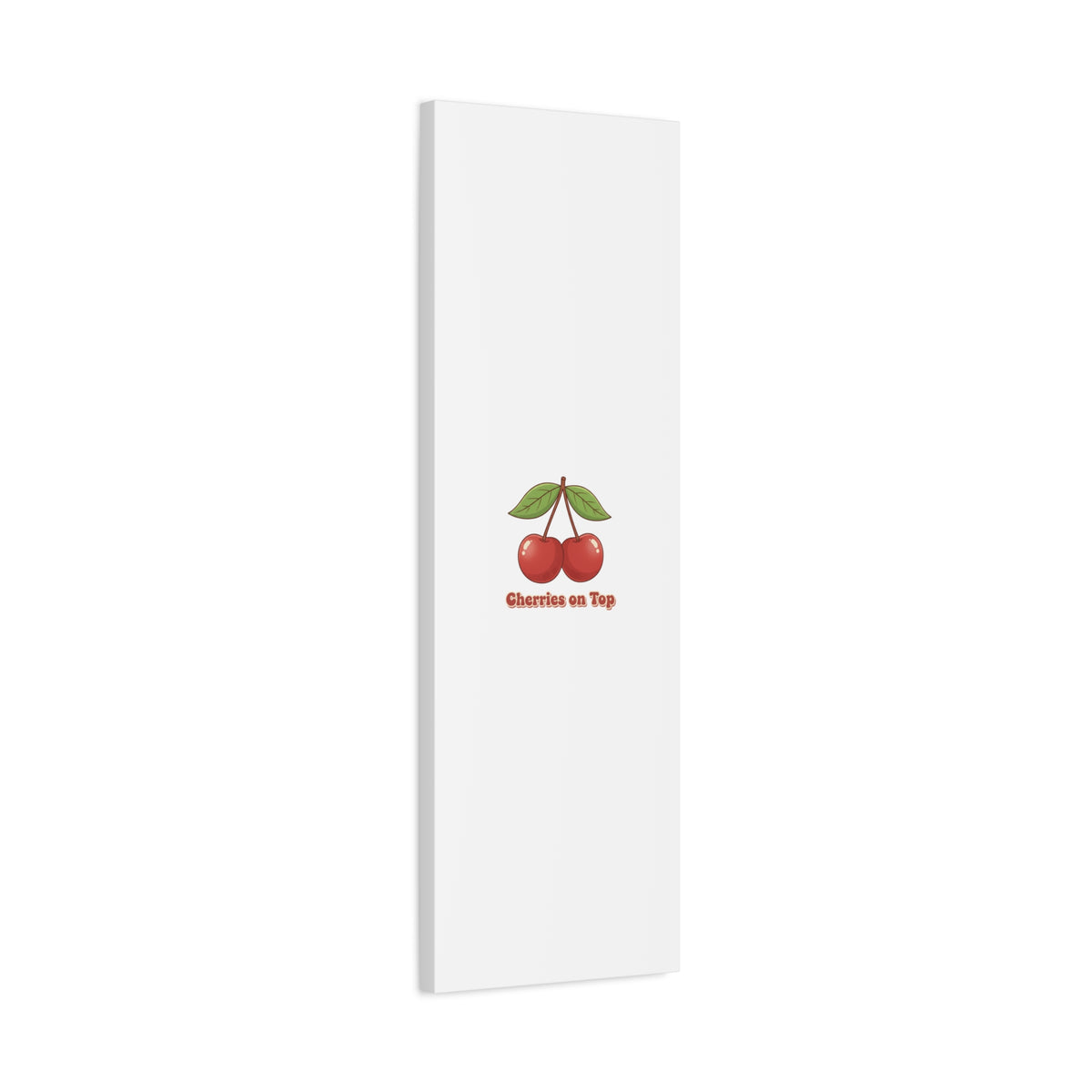 Cherry Illustration Canvas, vintage cherry fruit motif | kawaii retro wall art