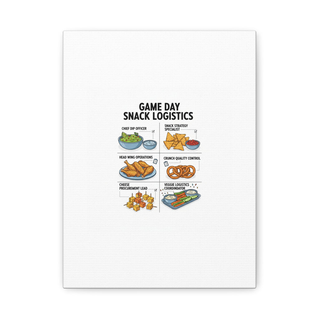Game Day Snack Logistics Canvas, Dip Strategist Poster | Game Day Blueprint