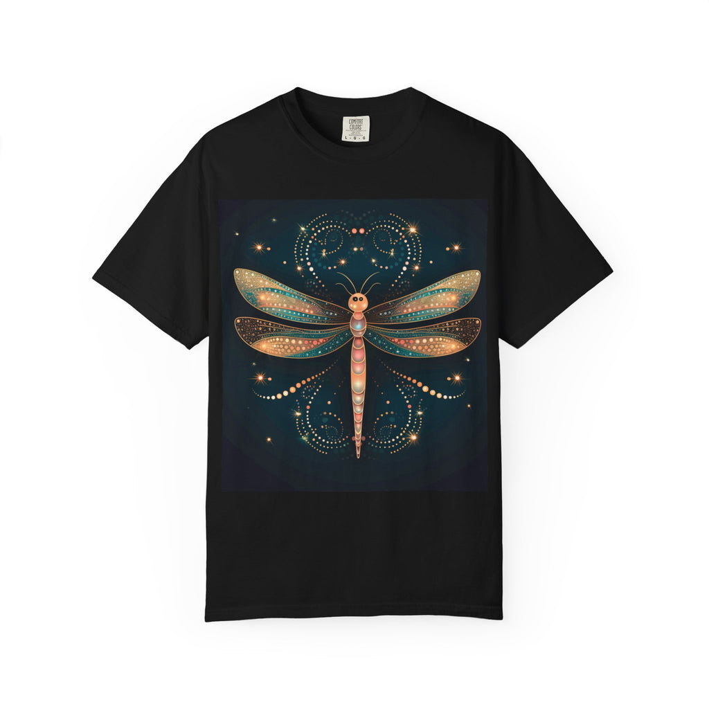 Dragonfly Art T-Shirt — Iridescent Boho Insect Graphic Tee