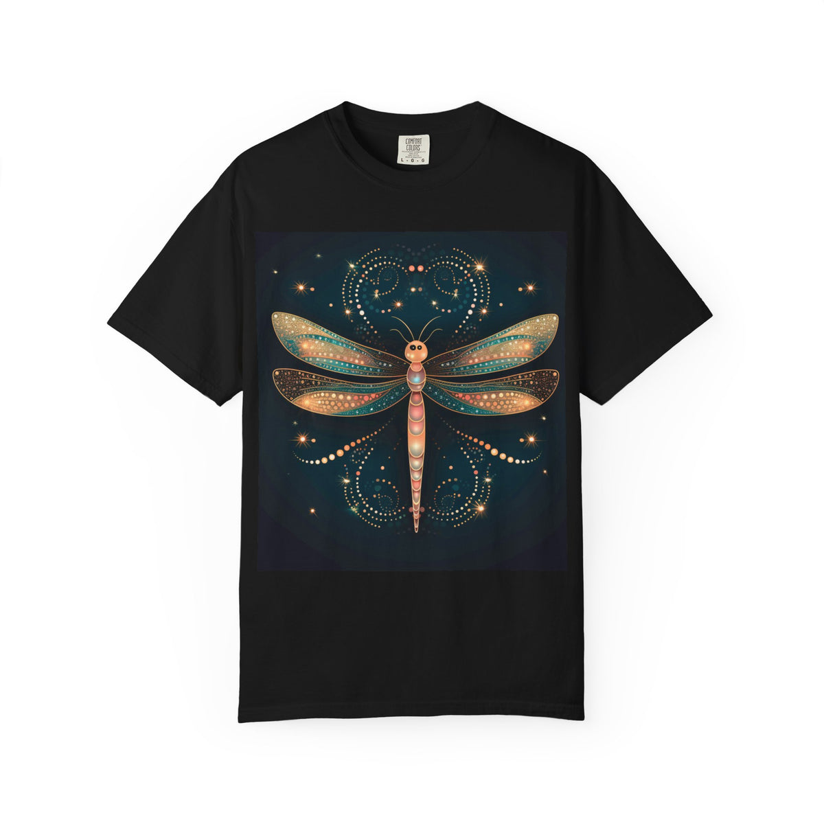 Dragonfly Art T-Shirt — Iridescent Boho Insect Graphic Tee