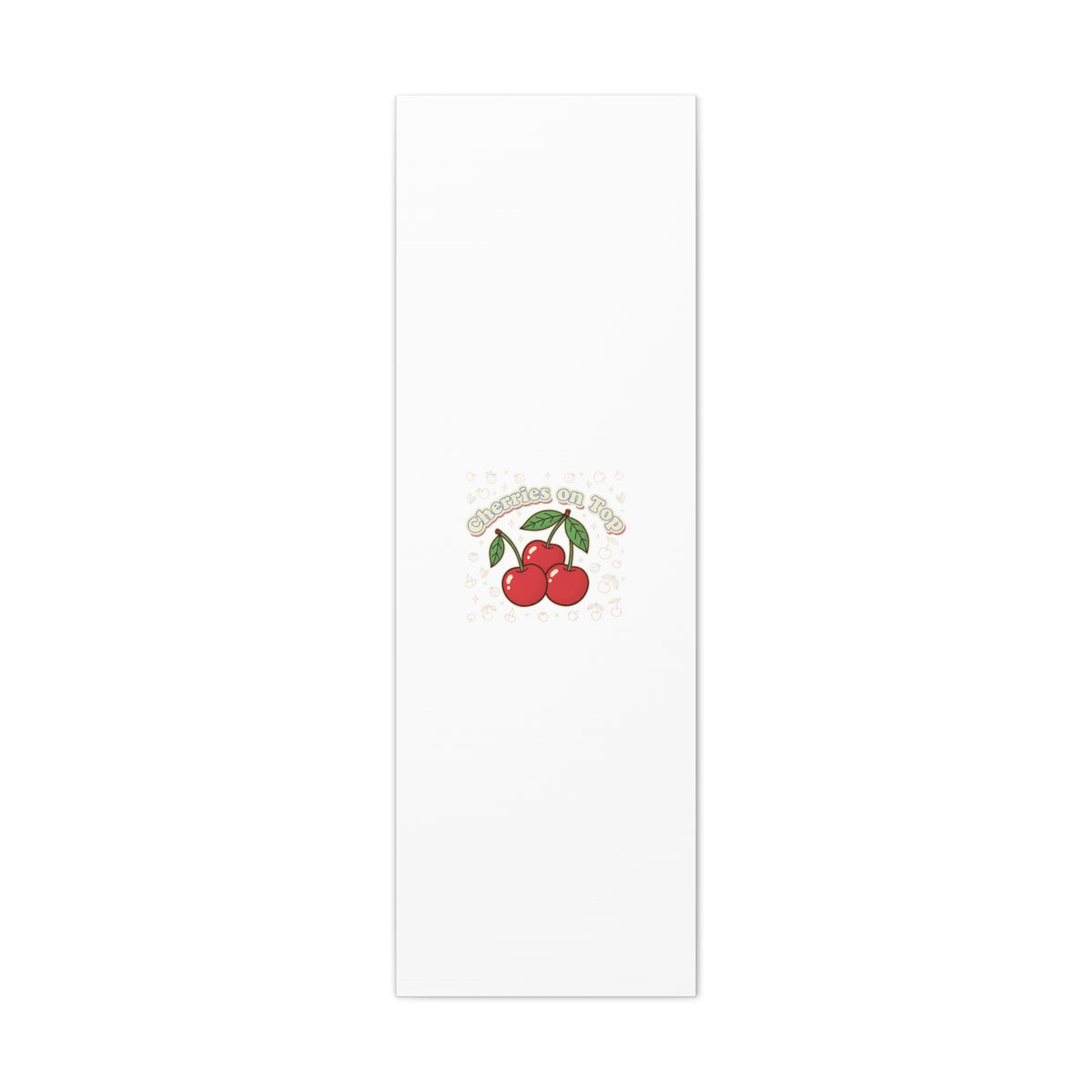 Cherries on Top Canvas | Retro Kawaii Fruit Print, Cherry Wall Art