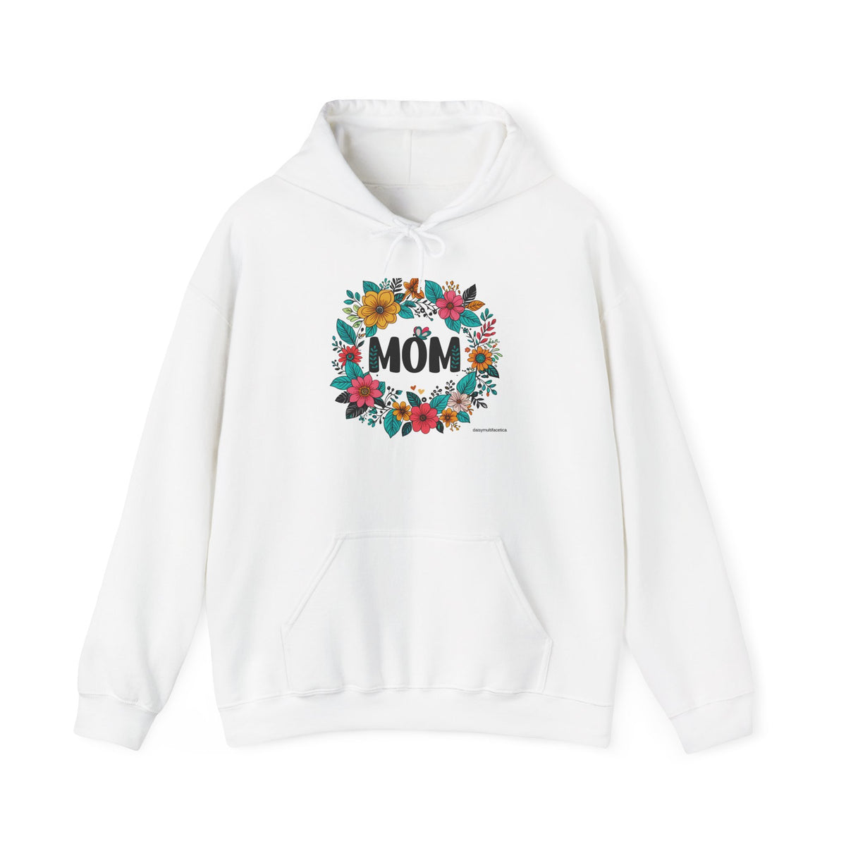 Mom Floral Wreath Hoodie – Mother's Day Cozy Pullover